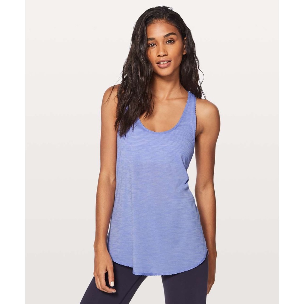 Lululemon 105 F Singlet Heathered Hydrangea Blue